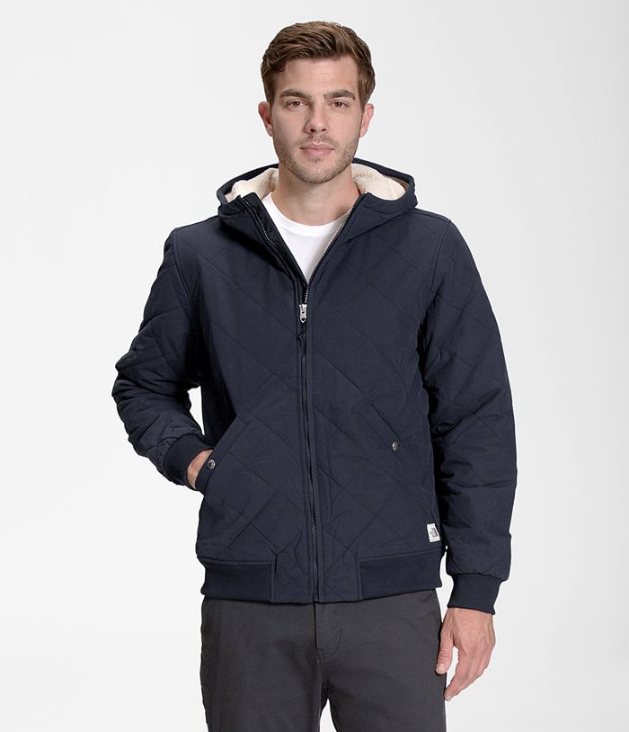 Casaca De Pluma The North Face Hombre Cuchillo Insulated Full Cremallera Sudadera Con Capucha Azul Marino - Peru 67148HXPA